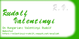 rudolf valentinyi business card